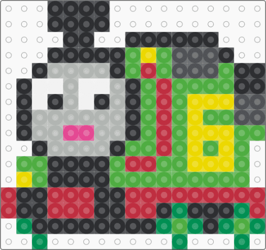 Kawada Perler Percy (Thomas & Friends) - green,red,beige,small,train,tank engine