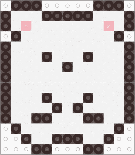 Kawada Perler Shirokuma Chibi - bear, brown, character, cotdkawaii, cute, fuse beads, small, sumikko gurashi, white