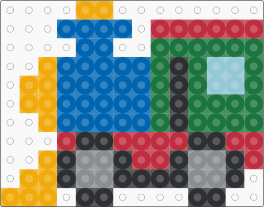 Kawada Perler Steam Engine Small - blue, colorful, colourful, green, orange, red, train