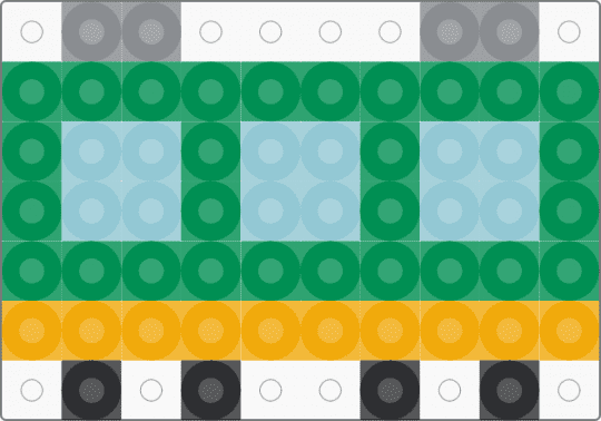 Kawada Perler Small Train Car - green,tiny,mini,subway