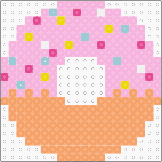 Kawada Perler Strawberry Donut - pink,orange,food,dessert,sweets