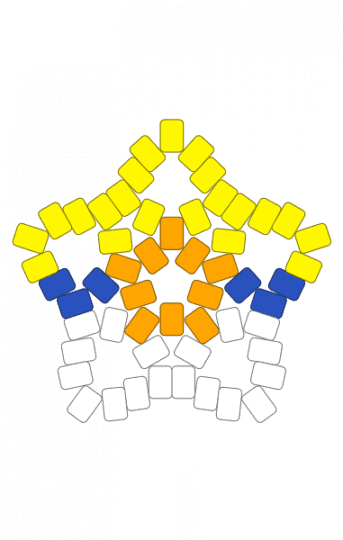 Park Ball Large Star - beginner, easy, gaming, keychain, poke ball, pokemon, pony beads, yellow