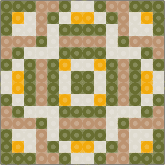 Kawada Perler Geometric Square - gold,beige,neutral,smoky,warm,green