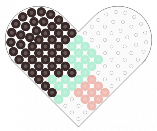 Kawada Perler Chocolate Popsicle (Heart Pegboard) - brown, dessert, food, ice cream, ice lolly, ice pop, mint chocolate, small, sweets