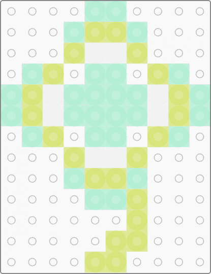 Kawada Perler Mini Pastel 4 Leaf Clover - light blue,yellow,small,tiny,green,plant,nature,st patricks,shamrock