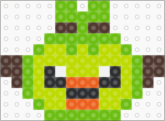 Kawada Perler Grookey - green,small,pokemon,pkmn