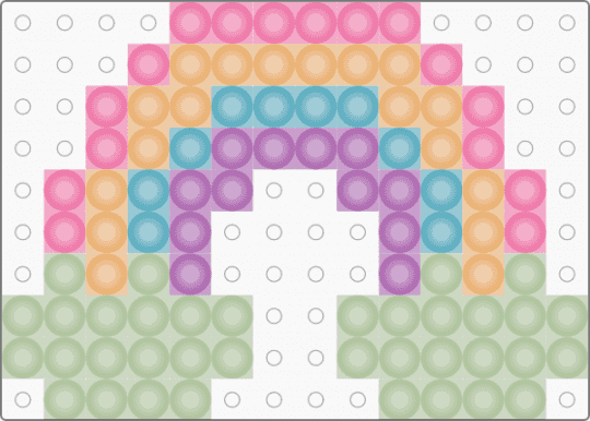 Kawada Perler Rainbow Glow in the Dark - beige,pink,small,tiny