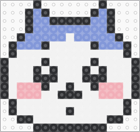 Kawada Perler Hachiware Head - white,light blue,beige,small,cute,kawaii,blue,chiikawa