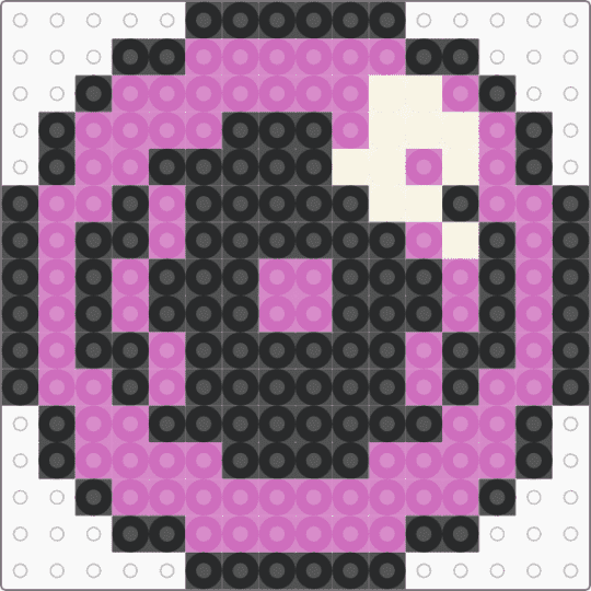 Small Psychic Energy Symbol (Pokemon TCG GB) - easy, eye, fuse beads, gaming, perler, pink, psychic type, purple, retro