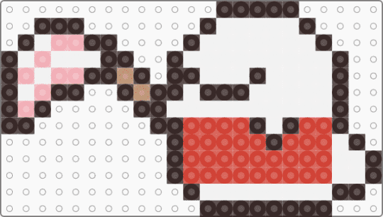 Kawada Perler Obake - brown, character, fuse bead, ghost, kawaii, pastel, san x, small, sumikko gurashi