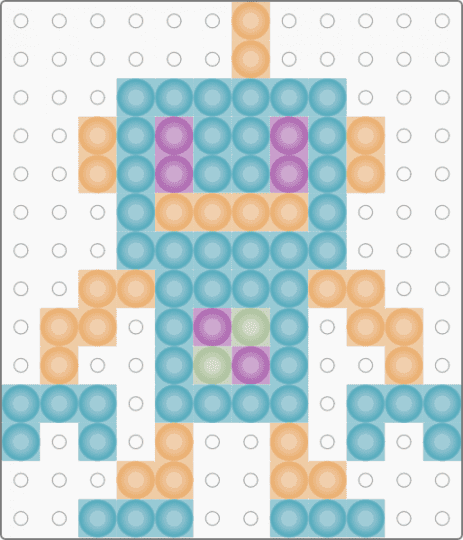 Kawada Perler Robot Glow in the Dark - light blue,orange,small,tiny