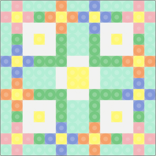 Kawada Perler Flower Square - geometric, green, light blue, nature, pastel, small
