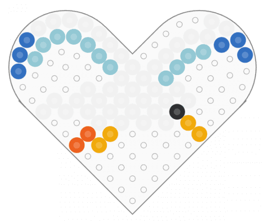 Kawada Perler Flying Seagull (Heart Pegboard) - animal, bird, light blue, nature, small, white