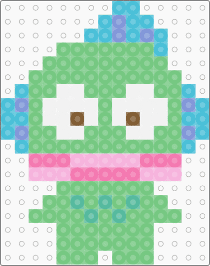 Kawada Perler Hangyodon - teal,sanrio,small,green,pastel