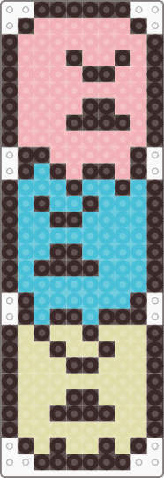 Kawada Perler Tapico Stack 2 (Sumikko Gurashi) - blue, brown, character, fuse bead, kawaii, pastel, pink, san x, yellow