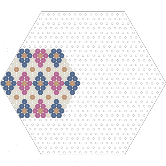 Kawada Perler Geometric Hexagon (Muted Colors) - beige,neutral,blue,smoky