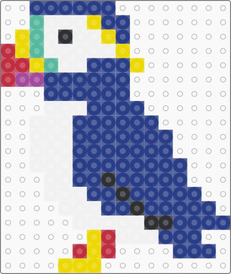 Perler Puffin - animal, bird, blue, colorful, colourful, cute, fuse beads, nature