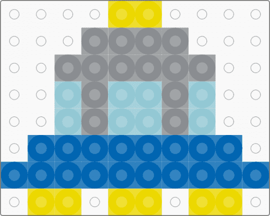 Kawada Perler Small UFO - gray,blue,space ship,space,tiny,mini