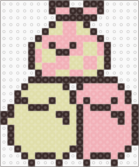 Kawada Perler Tapioca & Furoshiki - beige, brown, character, fuse bead, kawaii, pastel, pink, san x, small, yellow