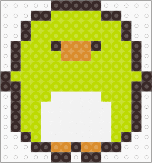 Kawada Perler Penguin? (Sumikko Gurashi) - bird, character, fuse bead, green, kawaii, pastel, san x, small