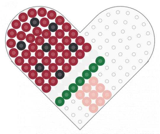 Kawada Perler Watermelon Popsicle (Heart Pegboard) - dessert, food, ice cream, ice lolly, ice pop, red, small, sweets