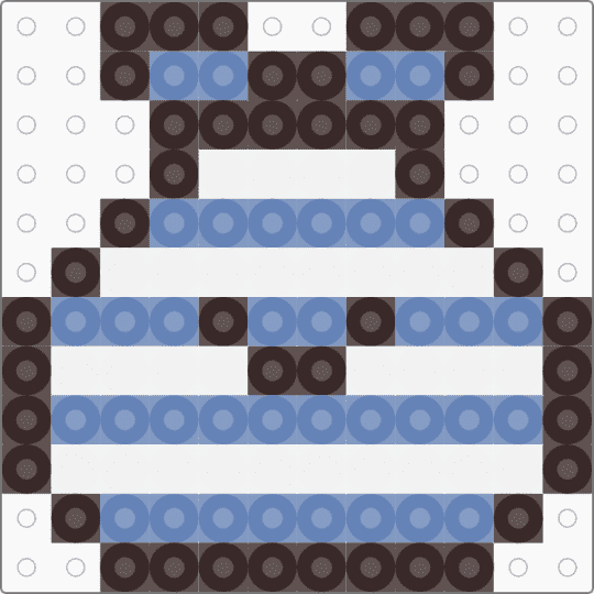 Kawada Perler Furoshiki (Stripes) - blue, brown, character, fuse bead, kawaii, pastel, san x, small, sumikko gurashi