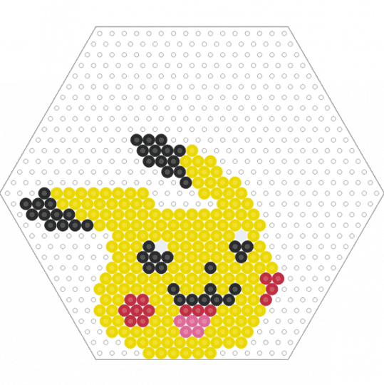 Pikachu Smile Head (Hexagon Board) - character, fuse beads, nintendo, perler, pokemon, smiling, video game, yellow