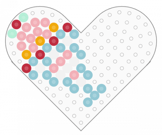 Kawada Perler Sundae (Heart Pegboard) - beige, cute, dessert, food, ice cream, light blue, small, sweets, tiny
