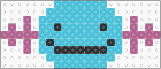 Kawada Perler Wooper - light blue,pokemon,pkmn,small