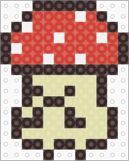 Kawada Perler Kinoko - brown, character, fuse bead, kawaii, mushroom, red, san x, small, sumikko gurashi