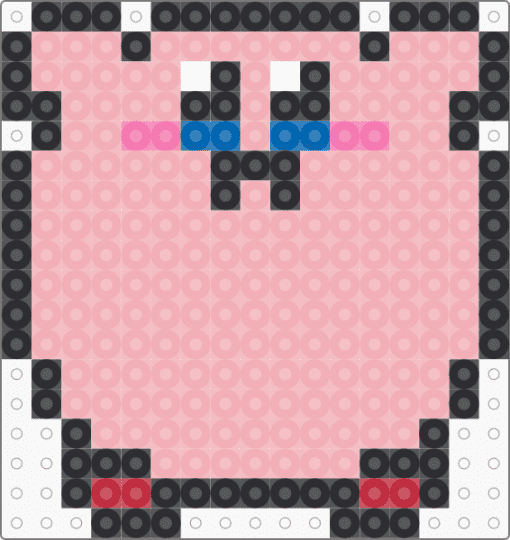 Kawada Perler Kirby Flying - beige,small,cute,kawaii,pink,nintendo