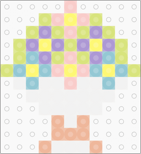 Kawada Perler Mini Pastel Bouquet - yellow,beige,small,tiny,plant,flower
