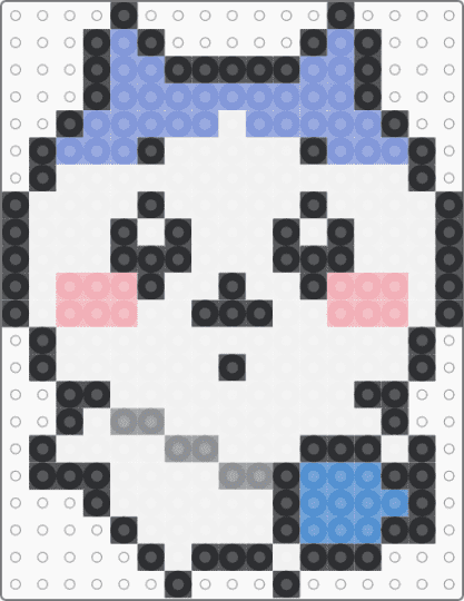 Kawada Perler Hachiware - white,light blue,small,cute,kawaii,blue,chiikawa