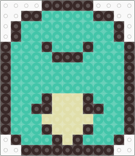 Kawada Perler Tokage (Real) - brown, character, fuse bead, green, kawaii, pastel, san x, small, sumikko gurashi, teal