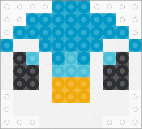 Kawada Perler Piplup - light blue,pokemon,pkmn,small