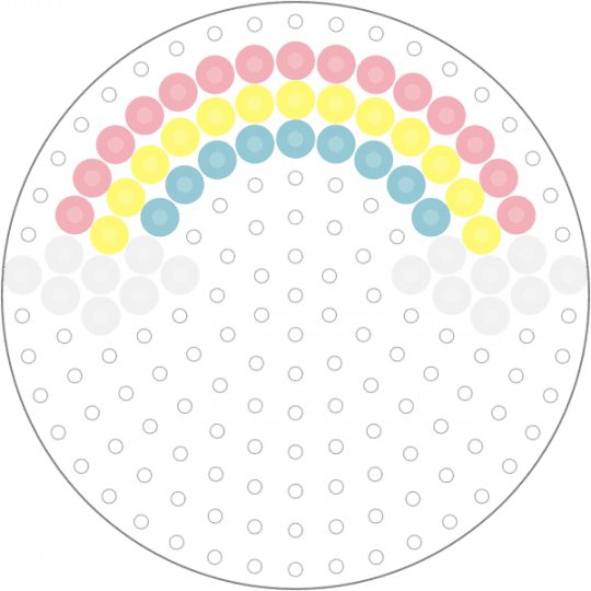 Kawada Perler Pastel Rainbow Arch (Circle Pegboard) - beige, cute, nature, sky, small, yellow