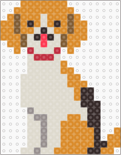 Kawada Perler Beagle - orange,beige,dog,animal,pet