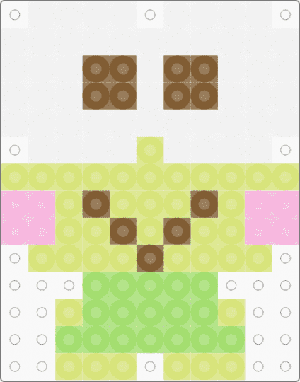 Kawada Perler Keroppi - yellow,sanrio,small,pastel,green,frog,kerokerokeroppi