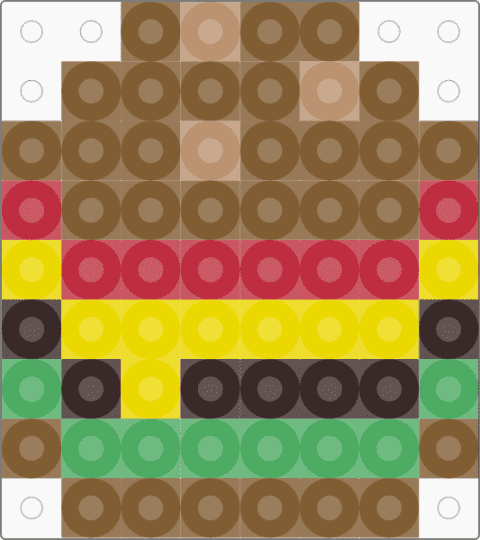 Kawada Perler Burger - cheeseburger, easy, food, hamburger, small, tan