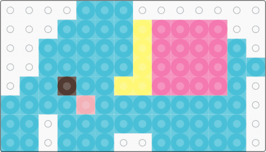 Pastel Elephant - animal, blue, cute, easy, fuse beads, light blue, nature, perler, pink, small