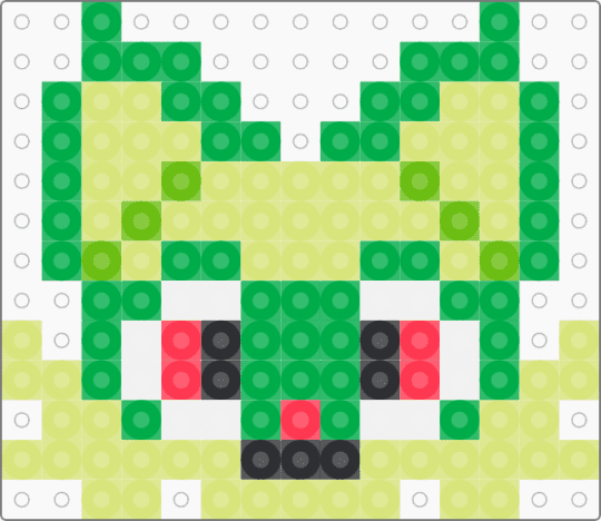 Kawada Perler Sprigatito - yellow,green,pokemon,pkmn,small
