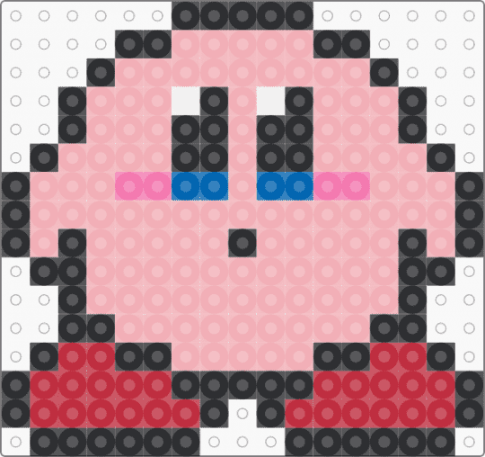 Kawada Perler Kirby Standing - beige,small,cute,kawaii,pink