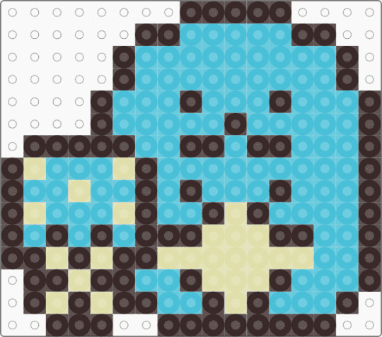 Kawada Perler Tokage & Nisetsumuri - blue, brown, character, fuse bead, kawaii, light blue, pastel, san x, small, sumikko gurashi