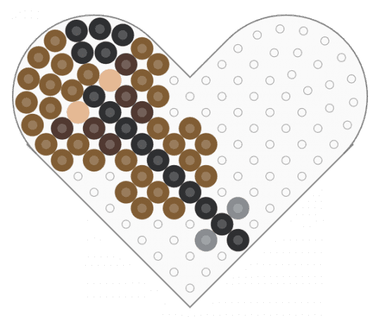 Kawada Perler Violin (Heart Pegboard) - brown, instrument, music, small, tan, worlds smallest violin