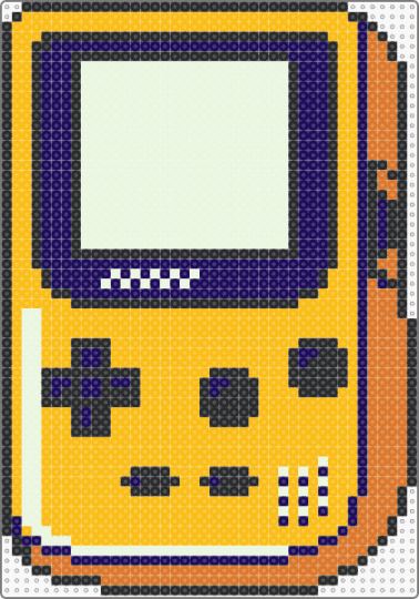 Yellow Game Boy Color (TCG GB) - big, fuse beads, gaming, large, nintendo, perler, retro, video game, yellow