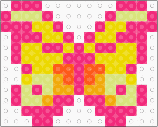 Kawada Perler Butterfly - pink,yellow,insect,bug,nature,small