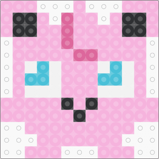 Kawada Perler Jigglypuff - pink,pokemon,pkmn,small