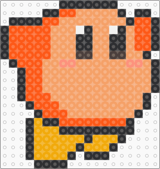Kawada Perler Waddle Dee Jumping - orange,small,cute,kawaii,nintendo,kirby