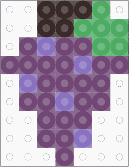 Kawada Perler Small Grapes - easy, food, fruit, pink, purple, tiny