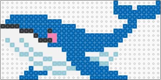 Kawada Perler Blue Whale - blue,aquatic,sea,nature,animal